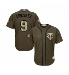 Youth Minnesota Twins 9 Marwin Gonzalez Authentic Green Salute to Service Baseball Jersey 