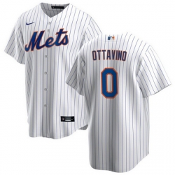 Men New York Mets 0 Adam Ottavino White Cool Base Stitched Jersey