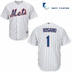 Mens Majestic New York Mets 1 Amed Rosario Replica White Home Cool Base MLB Jersey 