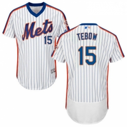 Mens Majestic New York Mets 15 Tim Tebow WhiteRoyal Flexbase Authentic Collection MLB Jersey