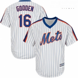 Mens Majestic New York Mets 16 Dwight Gooden Replica White Alternate Cool Base MLB Jersey