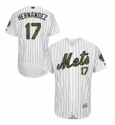 Mens Majestic New York Mets 17 Keith Hernandez Authentic White 2016 Memorial Day Fashion Flex Base MLB Jersey