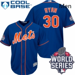 Mens Majestic New York Mets 30 Nolan Ryan Authentic Royal Blue Alternate Home Cool Base 2015 World Series MLB Jersey