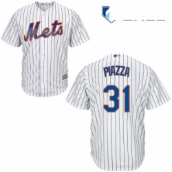 Mens Majestic New York Mets 31 Mike Piazza Replica White Home Cool Base MLB Jersey