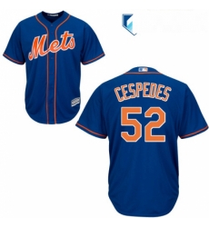 Mens Majestic New York Mets 52 Yoenis Cespedes Replica Royal Blue Alternate Home Cool Base MLB Jersey