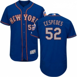 Mens Majestic New York Mets 52 Yoenis Cespedes RoyalGray Alternate Flex Base Authentic Collection MLB Jersey