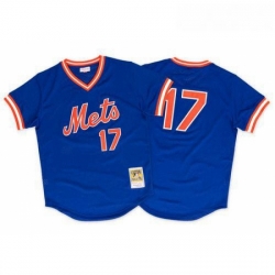 Mens Mitchell and Ness 1986 New York Mets 17 Keith Hernandez Authentic Royal Blue Throwback MLB Jersey