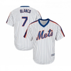 Mens New York Mets 7 Gregor Blanco Replica White Alternate Cool Base Baseball Jersey 