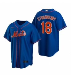 Mens Nike New York Mets 18 Darryl Strawberry Royal Alternate Stitched Baseball Jerse