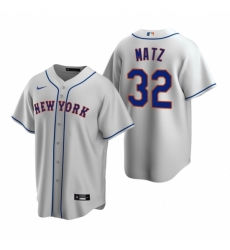 Mens Nike New York Mets 32 Steven Matz Gray Road Stitched Baseball Jerse