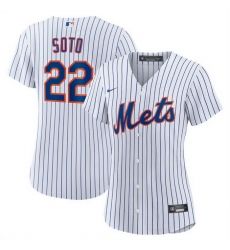 Women New York Mets 22 Juan Soto White Cool Base Stitched MLB Jersey 