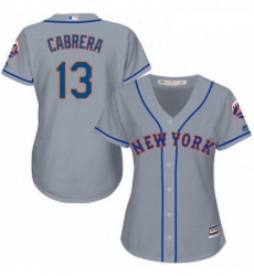 Womens Majestic New York Mets 13 Asdrubal Cabrera Authentic Grey Road Cool Base MLB Jersey