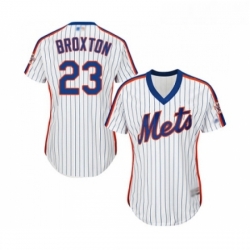 Womens New York Mets 23 Keon Broxton Authentic White Alternate Cool Base Baseball Jersey 