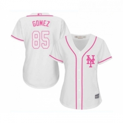 Womens New York Mets 85 Carlos Gomez Authentic White Fashion Cool Base Baseball Jersey 