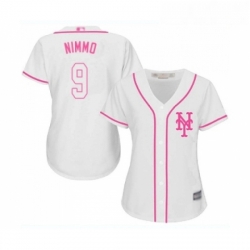 Womens New York Mets 9 Brandon Nimmo Authentic White Fashion Cool Base Baseball Jersey 