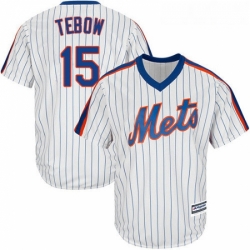 Youth Majestic New York Mets 15 Tim Tebow Authentic White Alternate Cool Base MLB Jersey