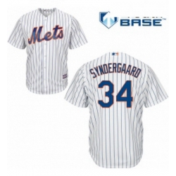 Youth Majestic New York Mets 34 Noah Syndergaard Authentic White Home Cool Base MLB Jersey