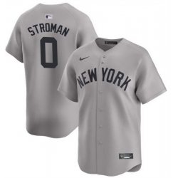 Men New York Yankees 0 Marcus Stroman Grey Cool Base Stitched Baseball Jersey