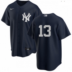 Men New York Yankees 13 Joey Gallo Men Nike Black Alternate MLB Jersey No Name