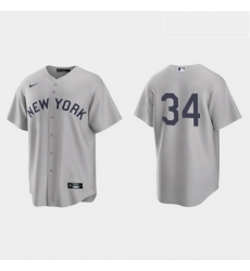 Men New York Yankees 34 Justin Wilson Men Nike Gray 2021 Field of Dreams Game MLB Jersey