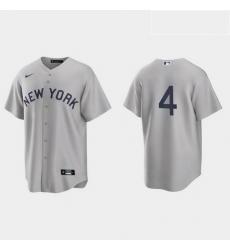 Men New York Yankees 4 Lou Gehrig Men Nike Gray 2021 Field of Dreams Game MLB Jersey