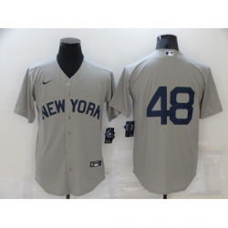 Men New York Yankees 48 Anthony Rizzo Gray Game 2021 Field of Dreams Jersey