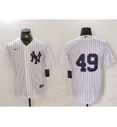 Men New York Yankees 49 Ron Guidry White Cool Base Stitched Baseball Jersey