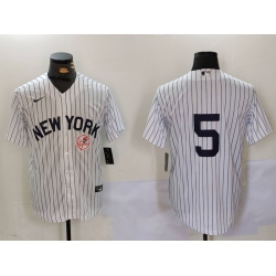 Men New York Yankees 5 Joe DiMaggio White Cool Base Stitched Baseball Jersey 2