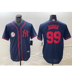 Men New York Yankees 99 Aaron Judge Navy Cool Base Stitched Baseball Jersey