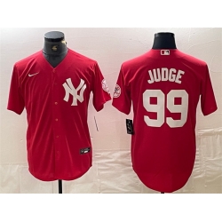 Men New York Yankees 99 Aaron Judge Red Cool Base Stitched Baseball Jersey