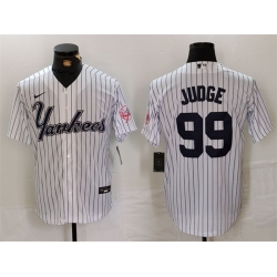 Men New York Yankees 99 Aaron Judge White Cool Base Stitched Baseball Jersey