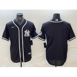 Men New York Yankees White Team Big Logo Cool Base Stitched Baseball Jersey 2