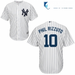 Mens Majestic New York Yankees 10 Phil Rizzuto Replica White Home MLB Jersey