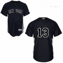 Mens Majestic New York Yankees 13 Alex Rodriguez Replica Black MLB Jersey