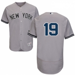 Mens Majestic New York Yankees 19 Masahiro Tanaka Grey Road Flex Base Authentic Collection MLB Jersey