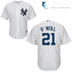 Mens Majestic New York Yankees 21 Paul ONeill Replica White Home MLB Jersey