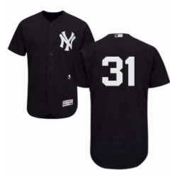 Mens Majestic New York Yankees 31 Aaron Hicks Navy Blue Flexbase Authentic Collection MLB Jersey