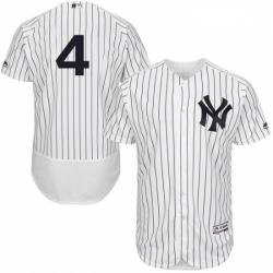 Mens Majestic New York Yankees 4 Lou Gehrig White Home Flex Base Authentic Collection MLB Jersey