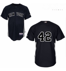 Mens Majestic New York Yankees 42 Mariano Rivera Replica Black MLB Jersey