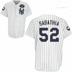 Mens Majestic New York Yankees 52 CC Sabathia Authentic White GMS The Boss MLB Jersey