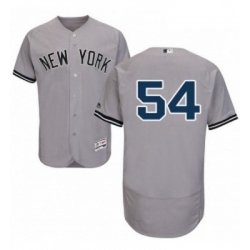 Mens Majestic New York Yankees 54 Aroldis Chapman Grey Road Flex Base Authentic Collection MLB Jersey