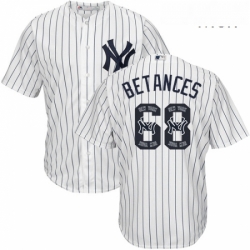 Mens Majestic New York Yankees 68 Dellin Betances Authentic White Team Logo Fashion MLB Jersey