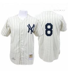 Mens Mitchell and Ness 1951 New York Yankees 8 Yogi Berra Replica Cream Throwback MLB Jersey