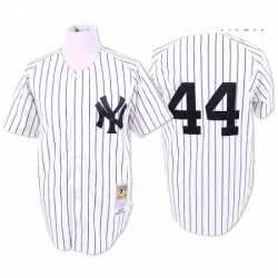 Mens Mitchell and Ness New York Yankees 44 Reggie Jackson Replica White Throwback MLB Jersey