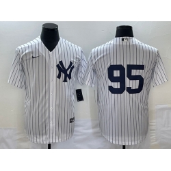 Men's New York Yankees #95 Oswaldo Cabrera White Stitched Nike Cool Base Throwback Jersey