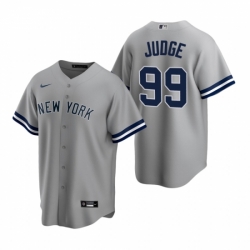 Mens Nike New York Yankees 99 Aaron Judge Gray Road Stitched Baseball Jerse