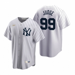 Mens Nike New York Yankees 99 Aaron Judge White Cooperstown Collection Home Stitched Baseball Jerse