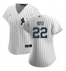 Women New York Yankees 22 Juan Soto White Cool Base Stitched Jersey 28Run Small 29