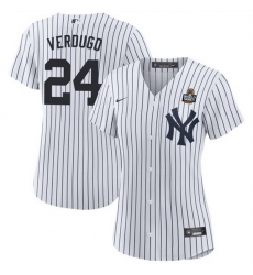 Women New York Yankees 24 Alex Verdugo White 2024 World Series Cool Base Stitched Baseball Jersey