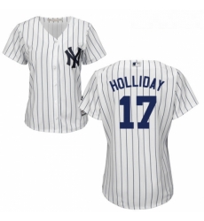 Womens Majestic New York Yankees 17 Matt Holliday Replica White Home MLB Jersey